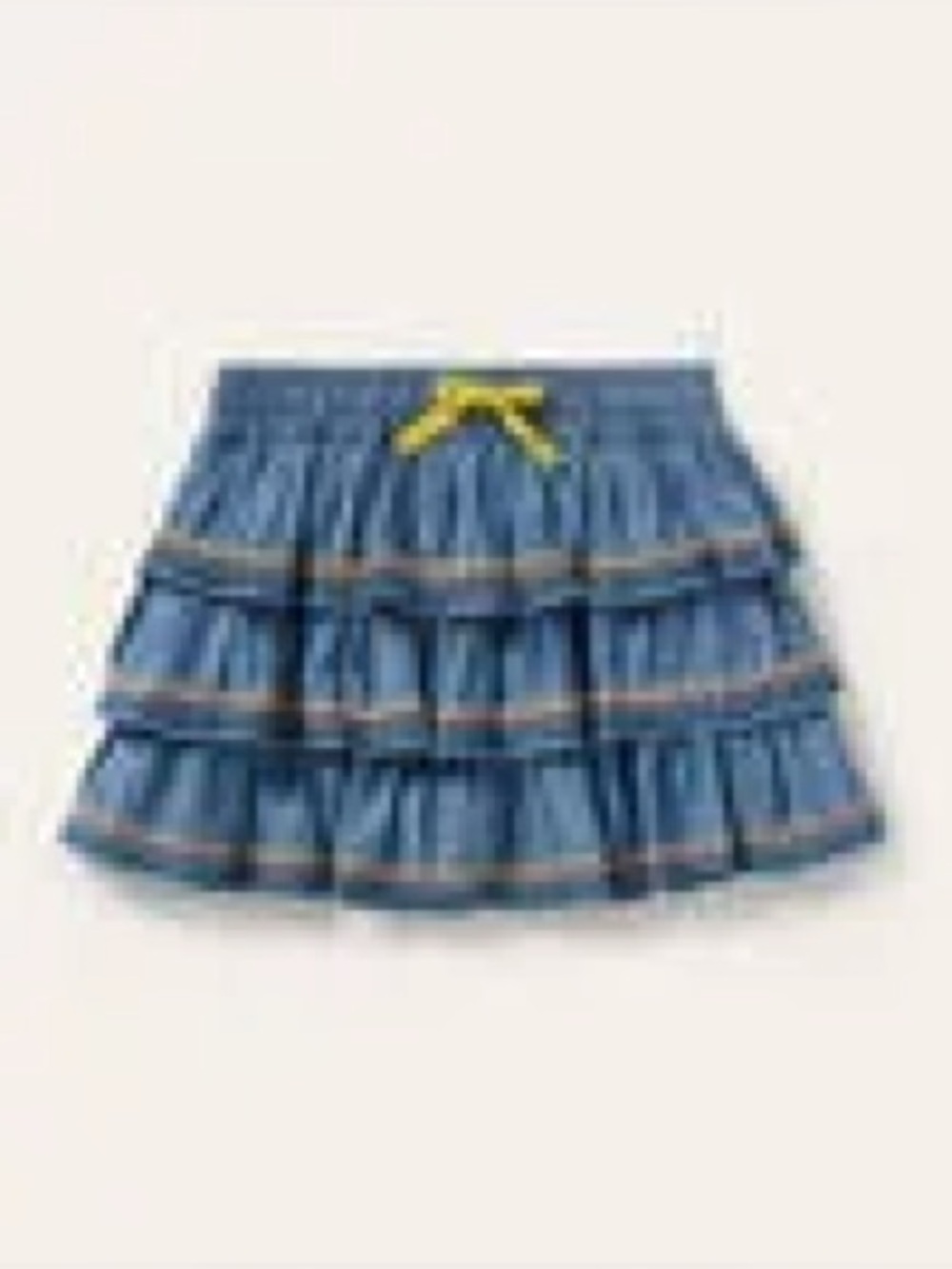 Tiered Woven Skort	| Mid Vintage Denim